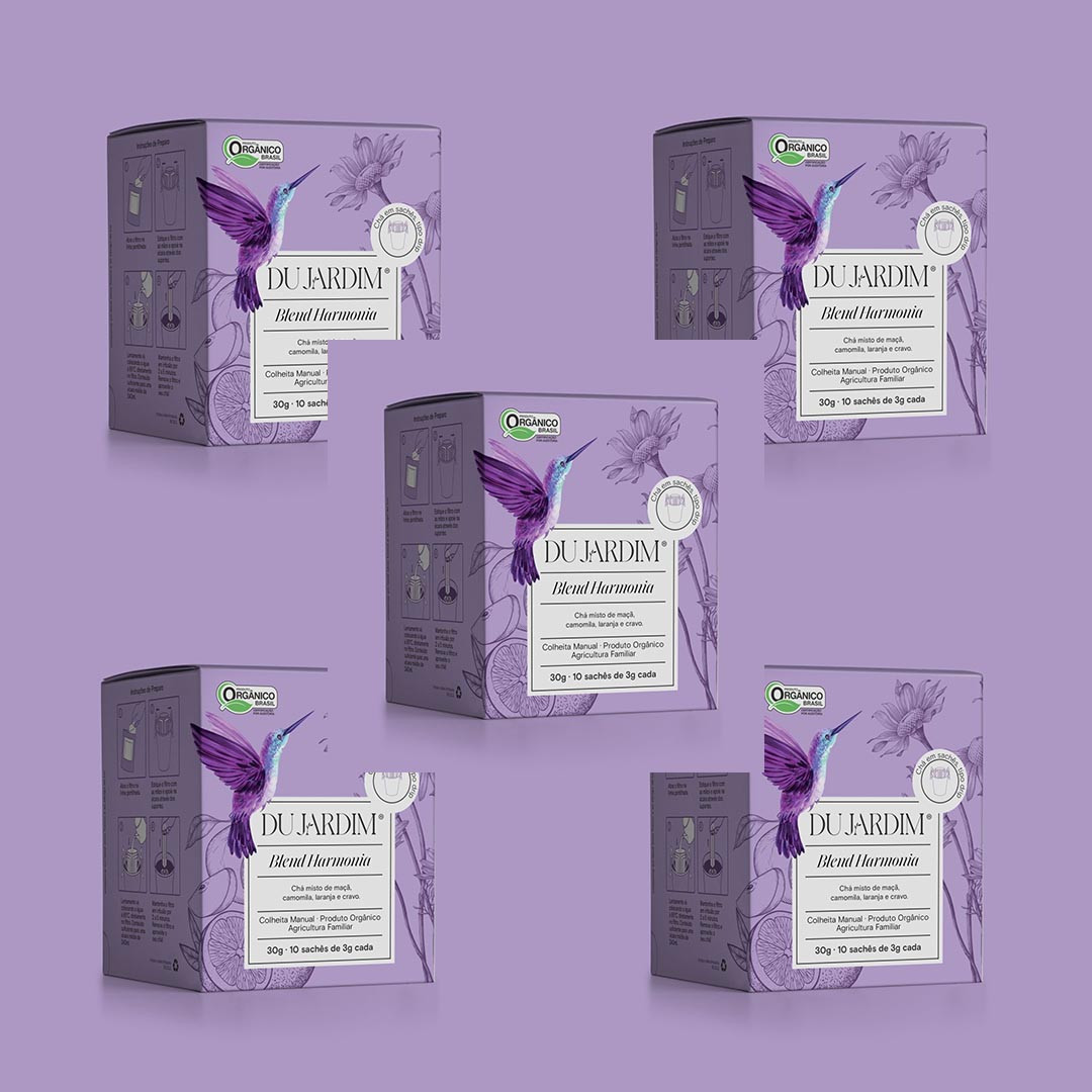 Drip tea - Chá Blend Harmonia em sachês Orgânico Du Jardim - Caixa com 12un x 30g
