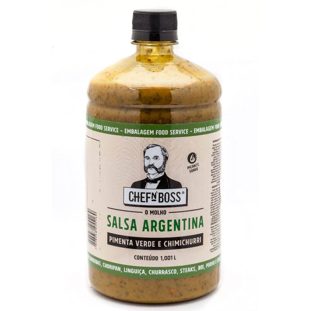 Salsa Argentina Chef n'boss: Pimenta Verde e Chimichurri - 1L (Food Service)