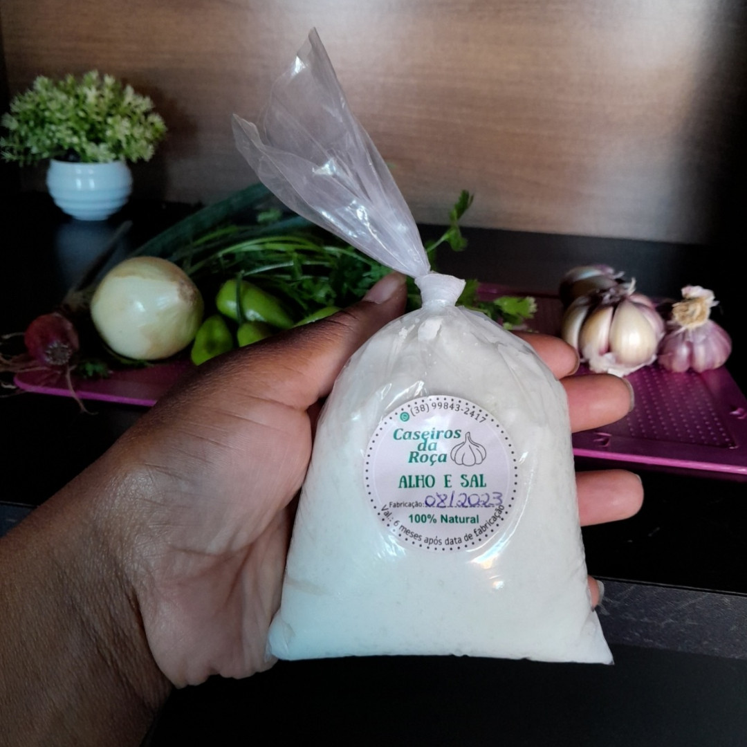 Kit com 2 Temperos Caseiro Alho e Sal Caseiros da Roça - 350g cada