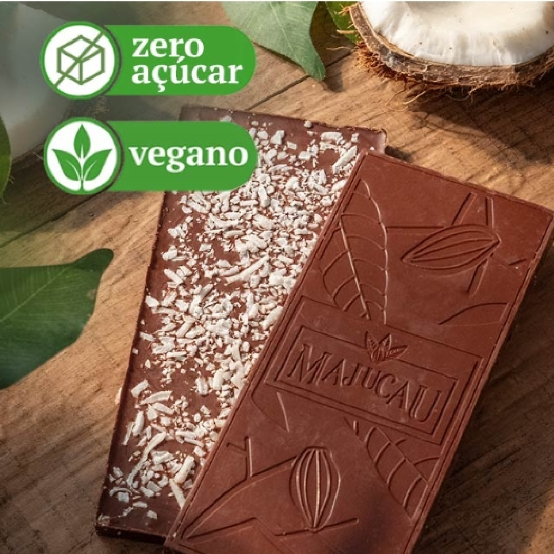 Chocolate Vegano 50% Cacau ao Leite de Aveia e Coco adoçado com Tâmaras Majucau | 70g
